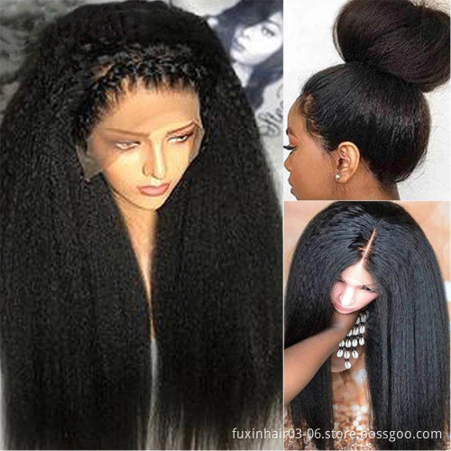 Natural Color Free Samples Yaki Human Hair Long Remy Full Swiss Lace Wigs Peruvian Women's Wigs For Black Women